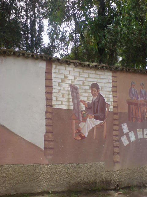 a painting on the wall of a building