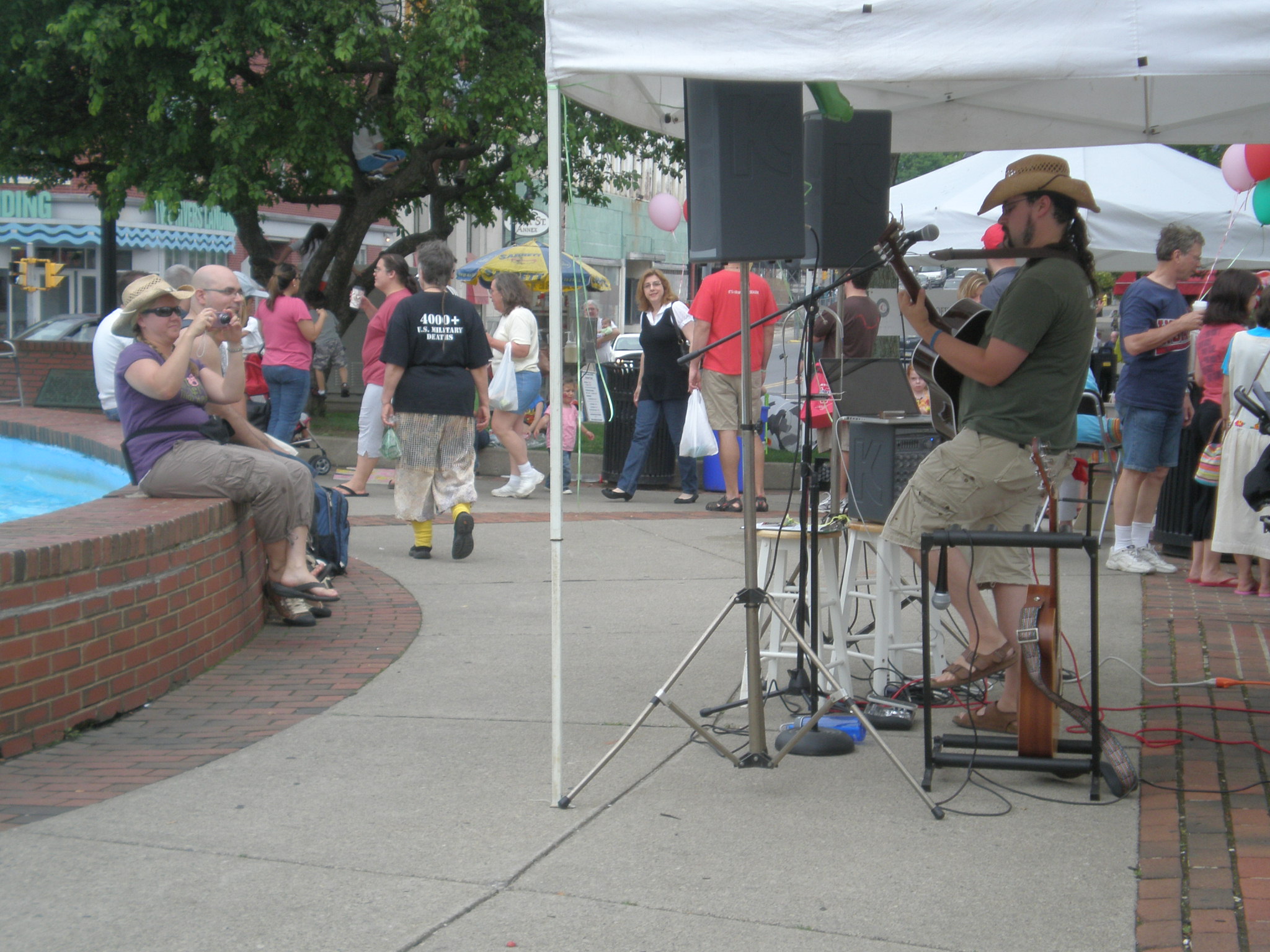 the band is playing music on their instruments