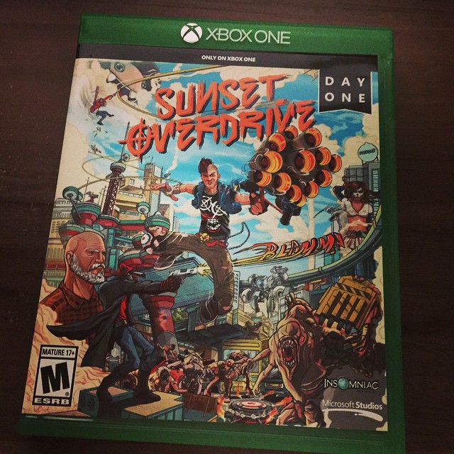 the cover to a video game sunset overdrive, with characters from several video games