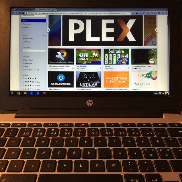 laptop displaying plex logo on screen for a social site