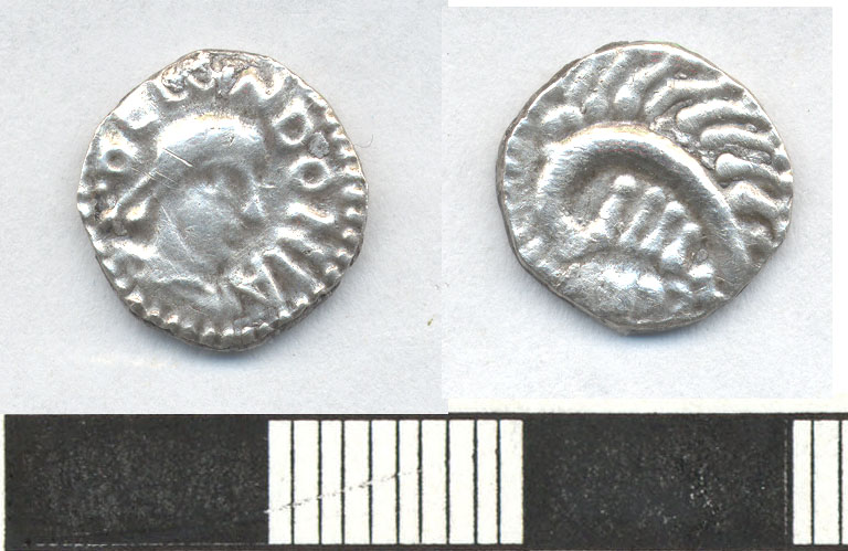 an old silver roman coin from the early 10th century