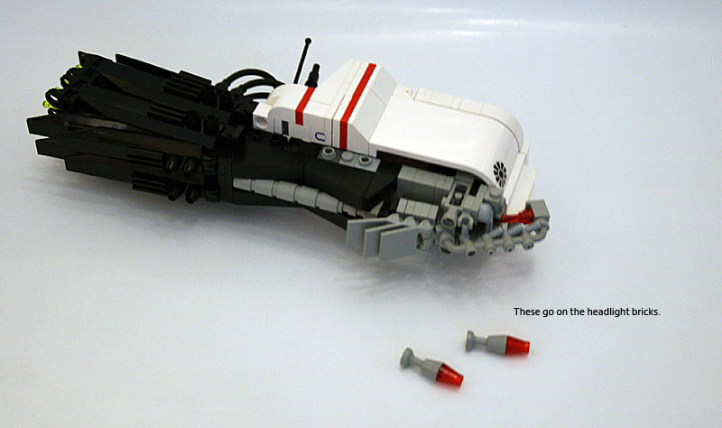 a lego toy is shown with the model attached