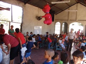 a school with large groups and an overhead speaker