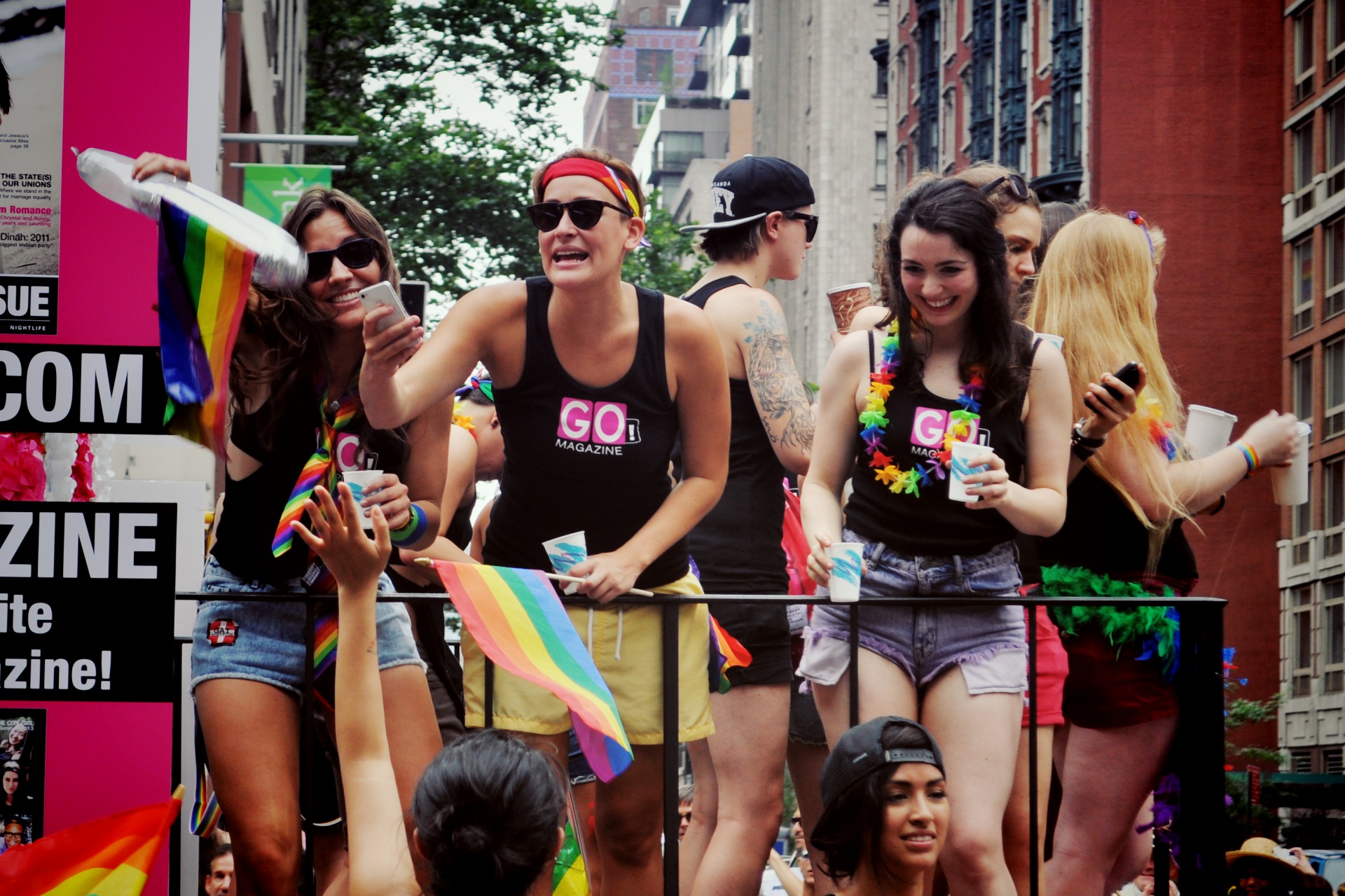 a group of young people are on the street