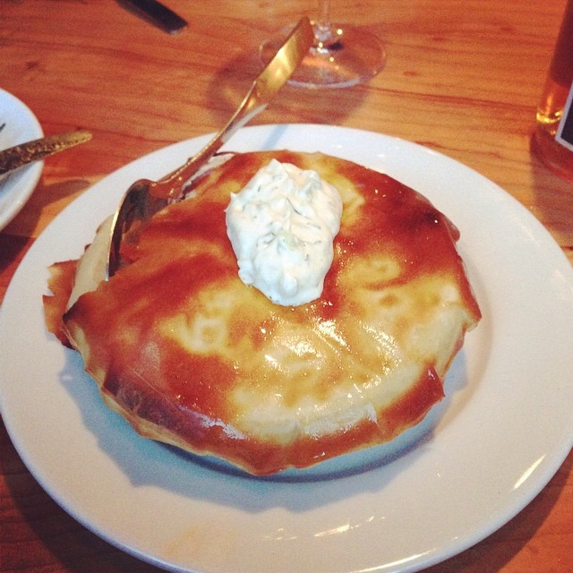 a delicious crepe dish sits on the plate