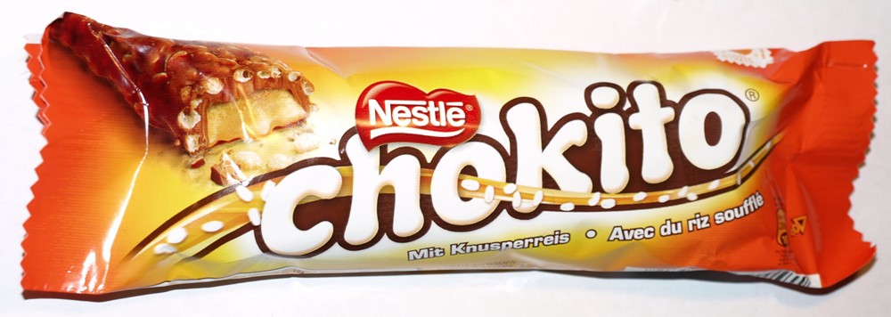 closeup of a chocolate chip bar, with its wrapper open