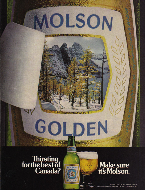 there is a beer ad for nelson golden