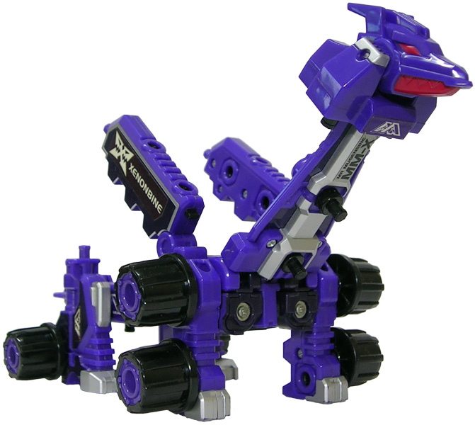 an action toy with many parts including two guns
