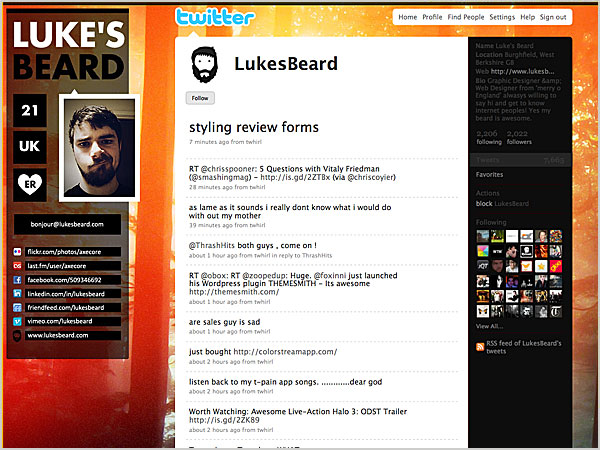 the site design for luke's beard on a computer screen
