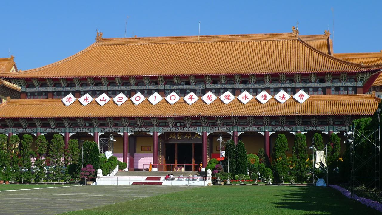 the palace in the park has ornate decorations on its roof