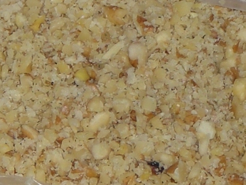 a large casserole dish is covered with food