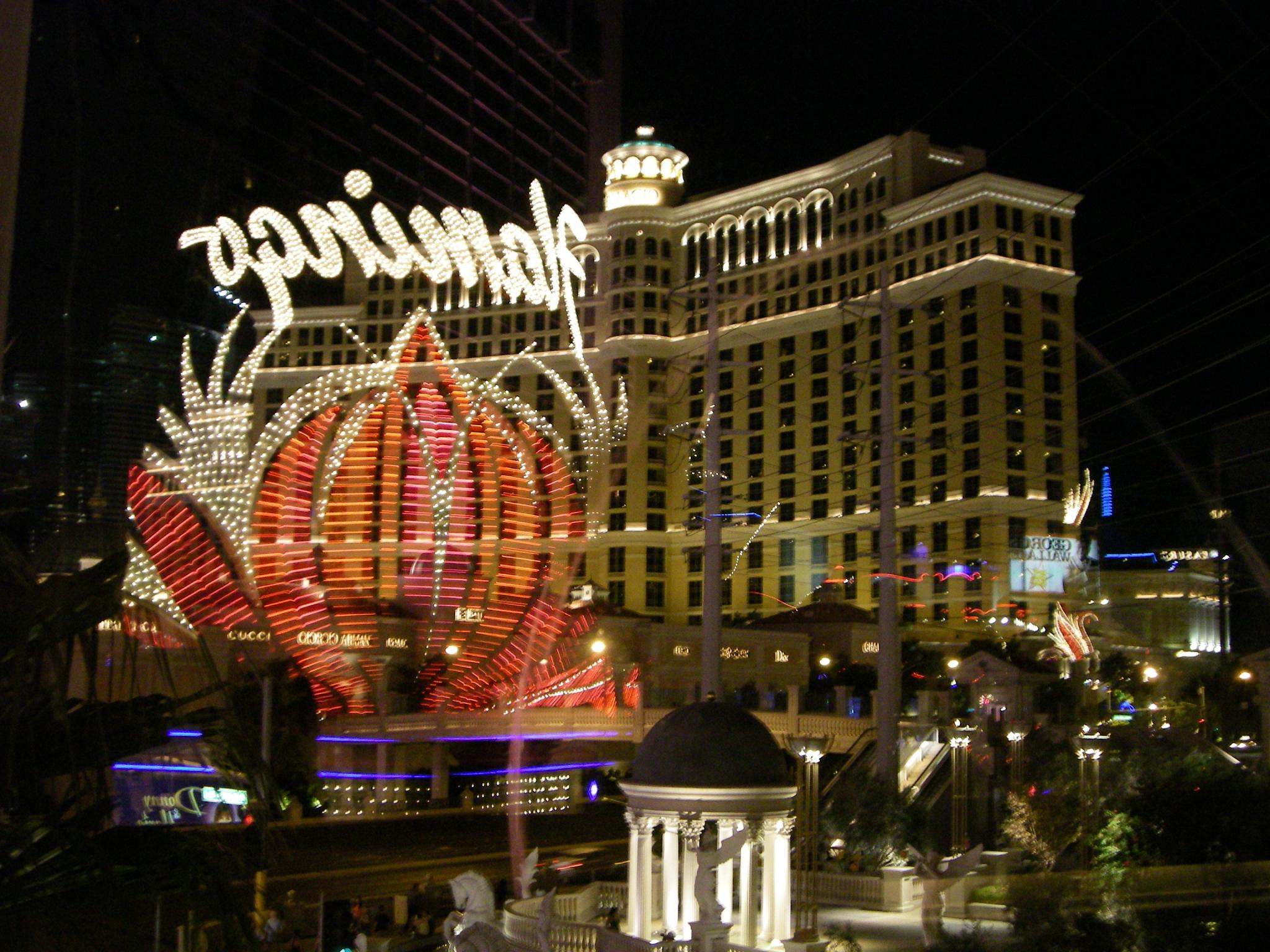 the view from across the water of the las vegas strip