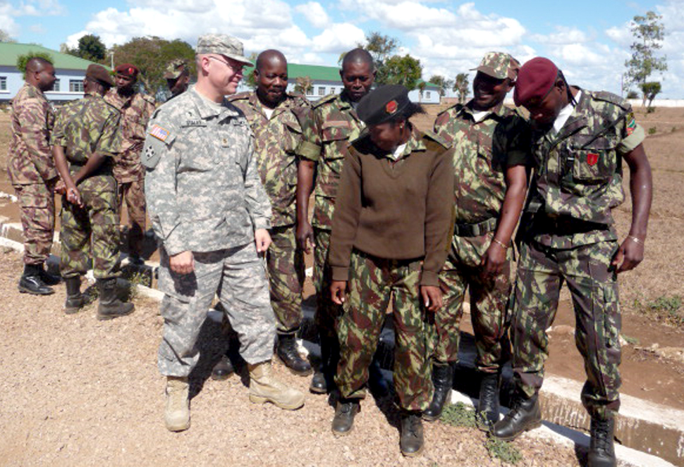 some men are standing in a circle together