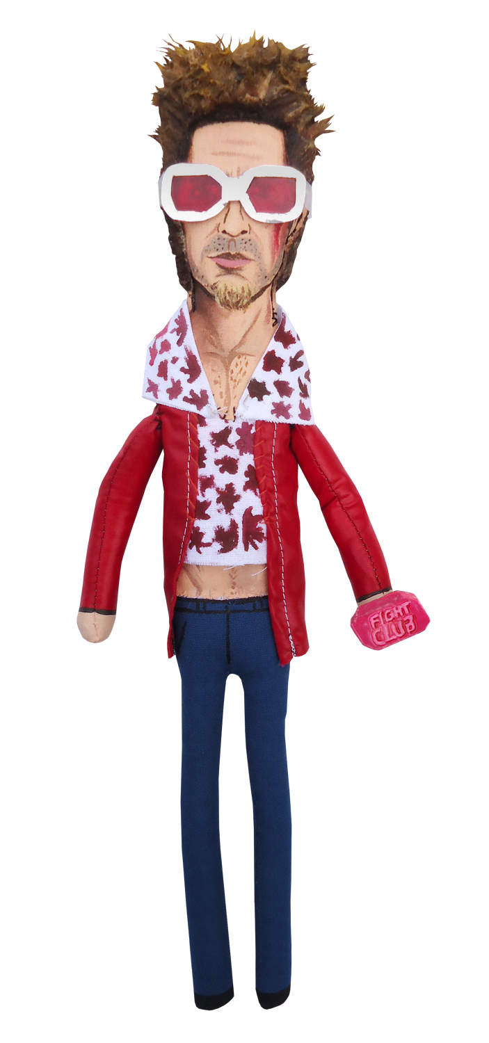 a paper doll with a mans head wearing sunglasses