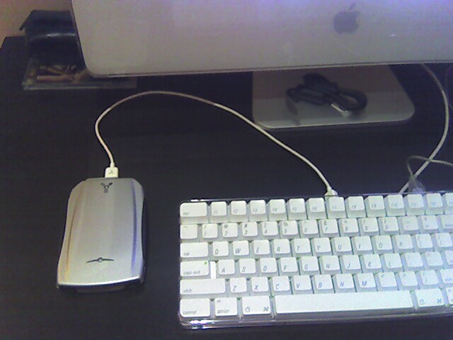 the computer keyboard is plugged into a mouse