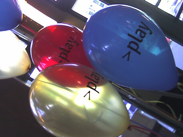 balloons are on display at an office event