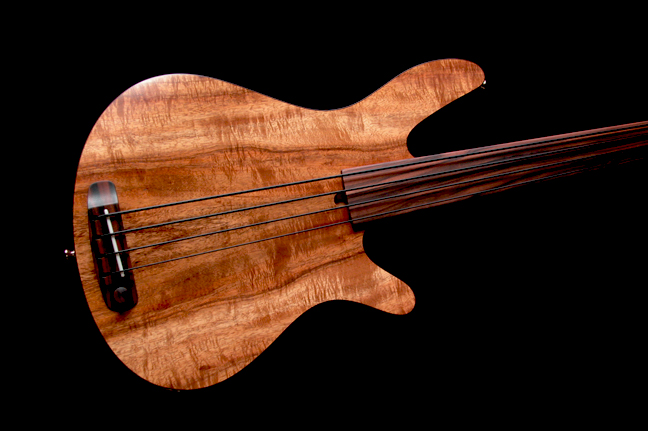 a close up view of an electric bass