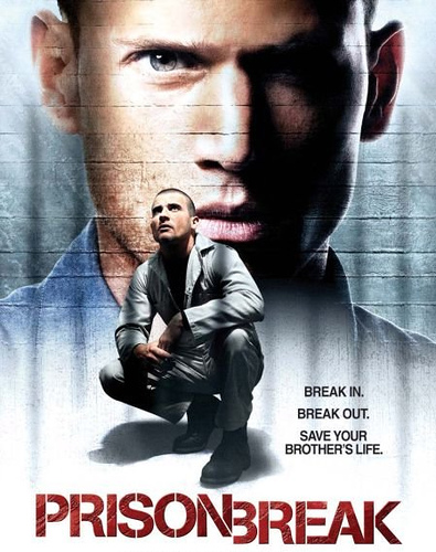 the poster for prison break with one man looking into camera
