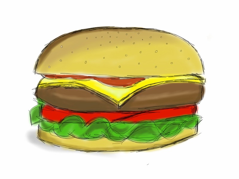 this is a drawing of a hamburger