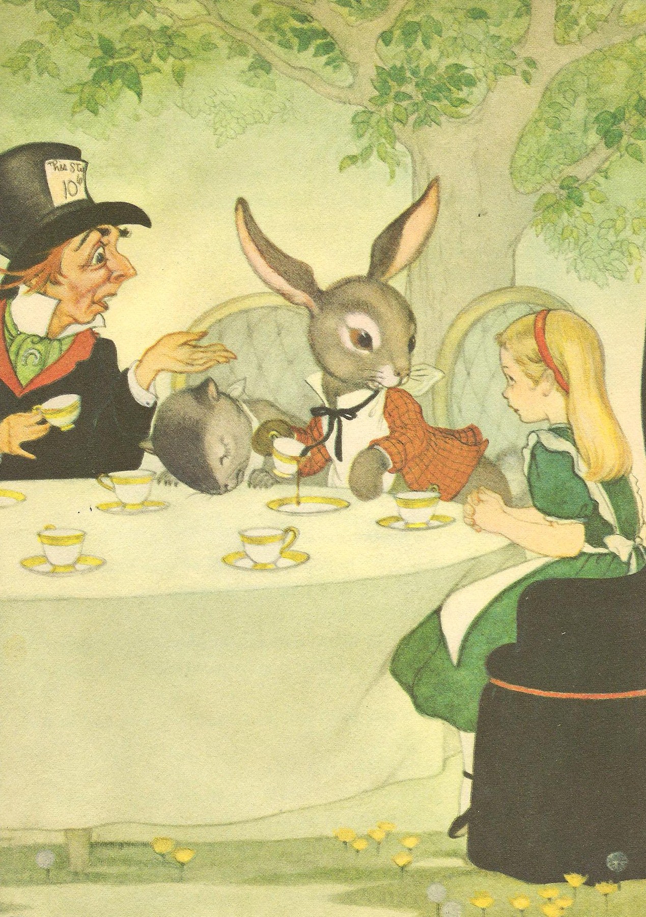 the rabbit came to dinner to eat his master and lady