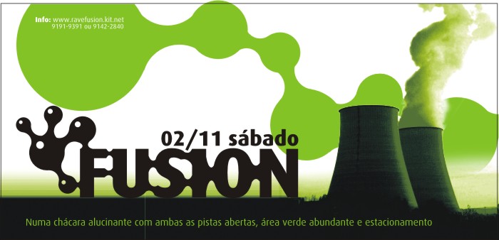 a large advertit for a climate change event with factory towers and green smoke