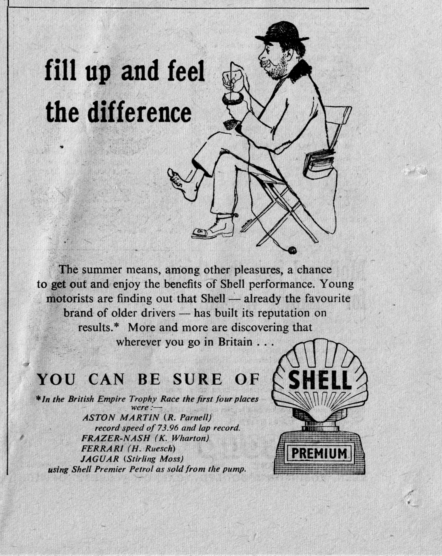 an ad for shell shell oil is featured on a paper