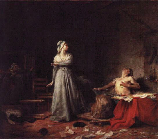 a painting shows a lady with a man on her lap sitting on a table