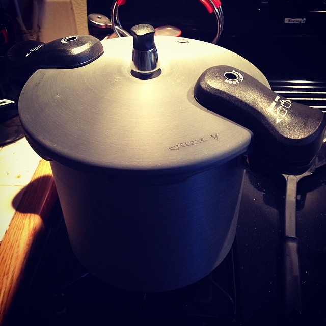 a pan on top of a stove with a handle