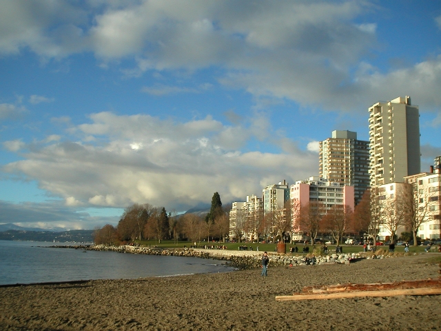 a city skyline with buildings and a body of water