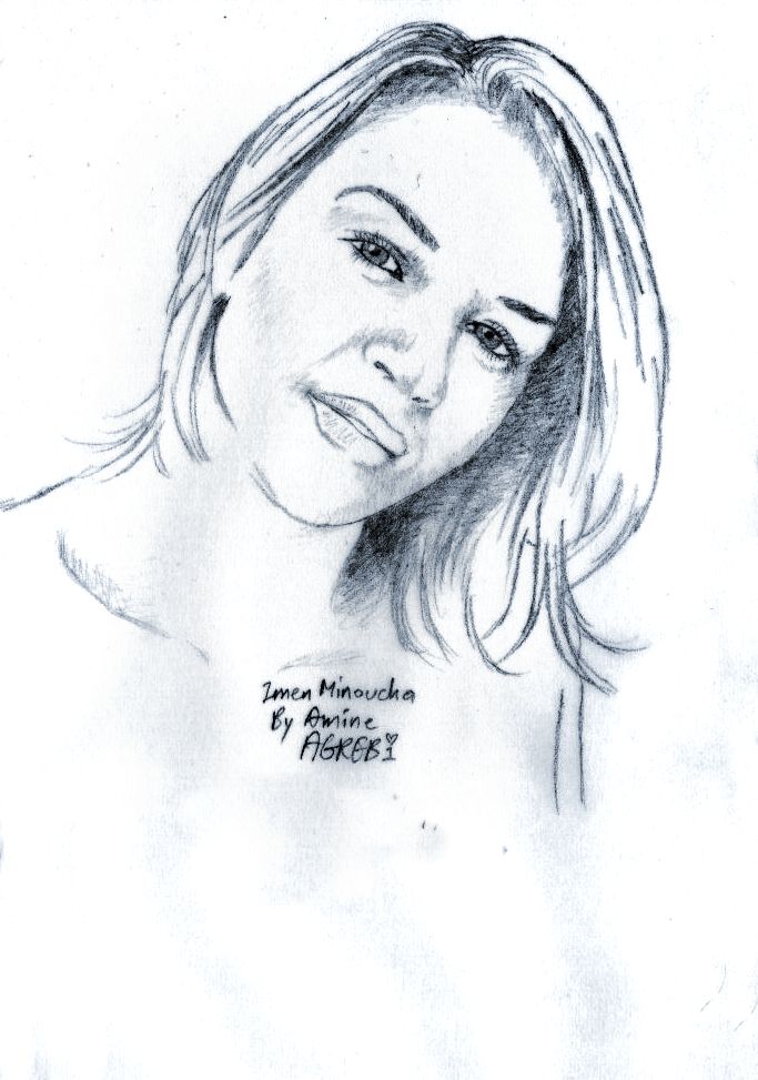 this is a sketch of a beautiful young woman