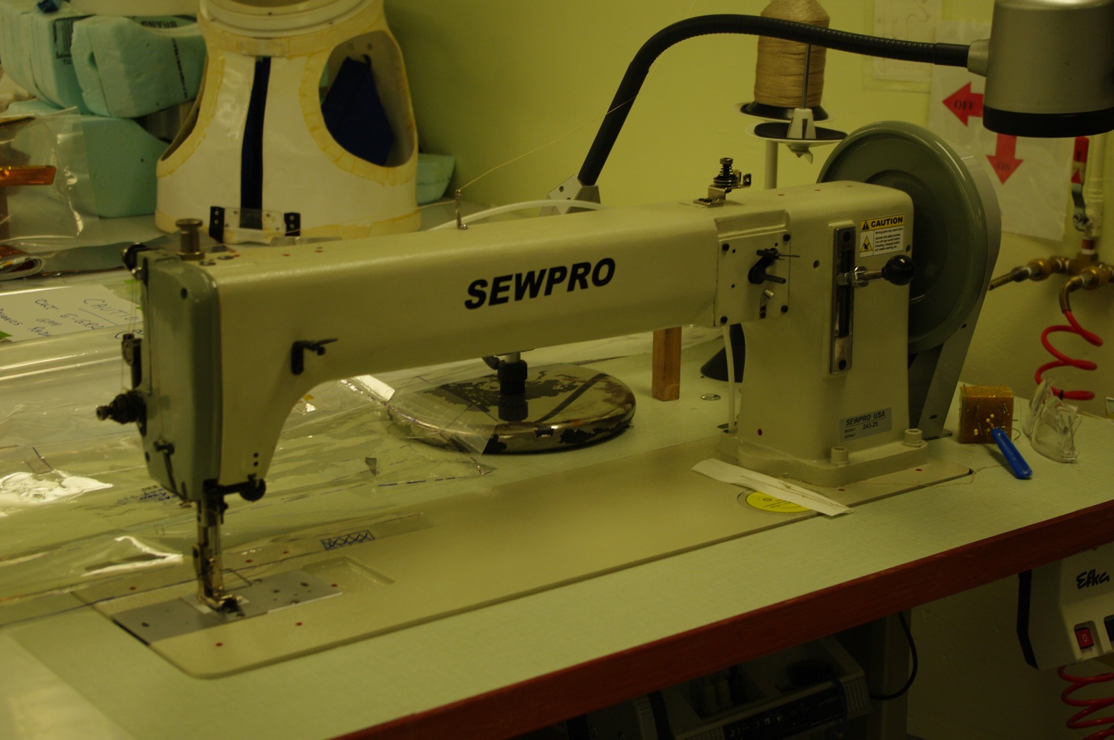 the sewing machine has the sewpro logo on it