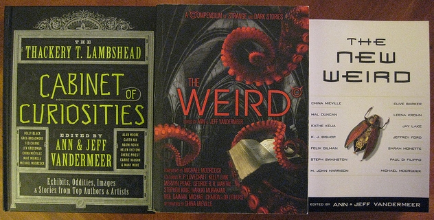 the cover of a book called weird, next to two of its first books