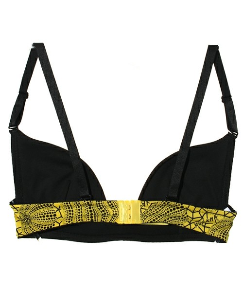 a black  that has yellow lace on the straps