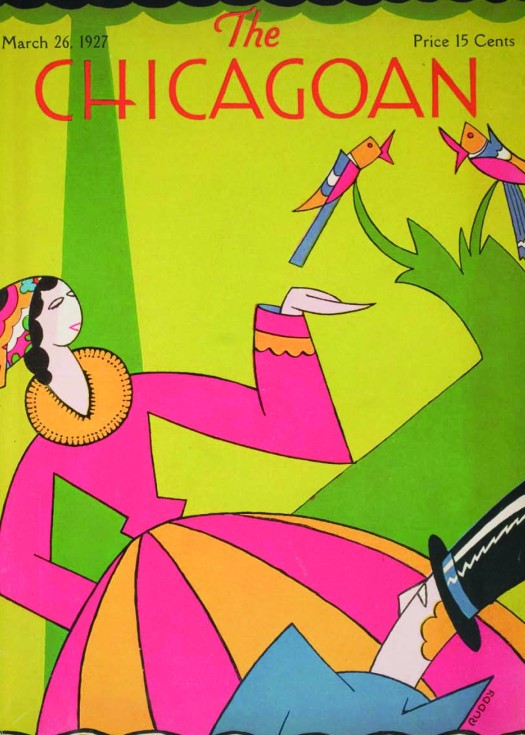 the chicago poster, with woman wearing a colorful dress