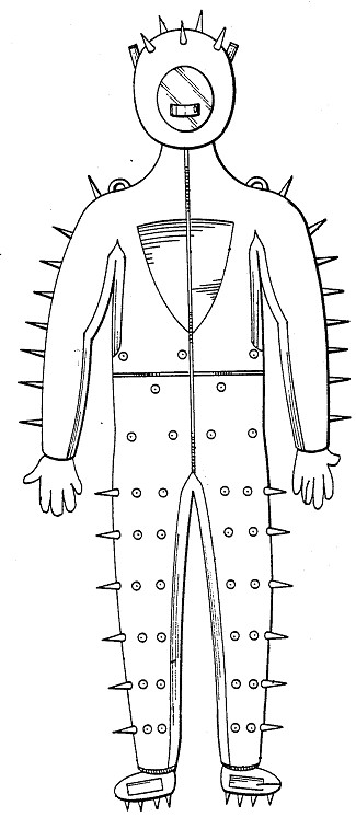 a coloring page of an illustration of the monster