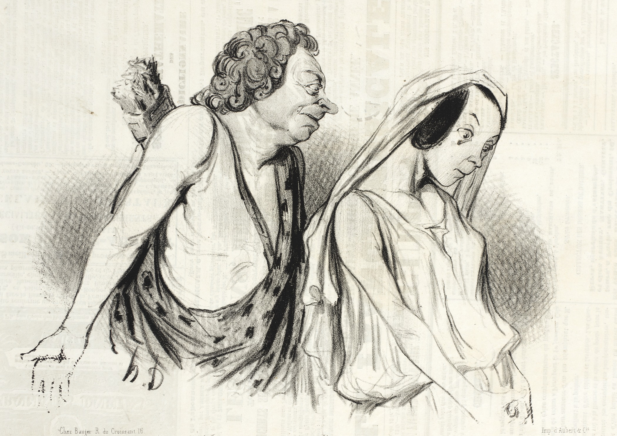 a drawing of an angel and a woman