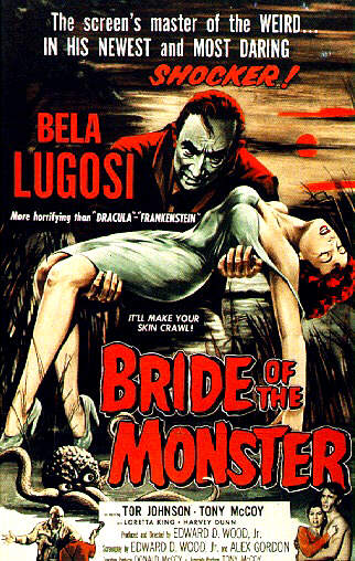 a poster for a horror film starring dracula and bride of the monster
