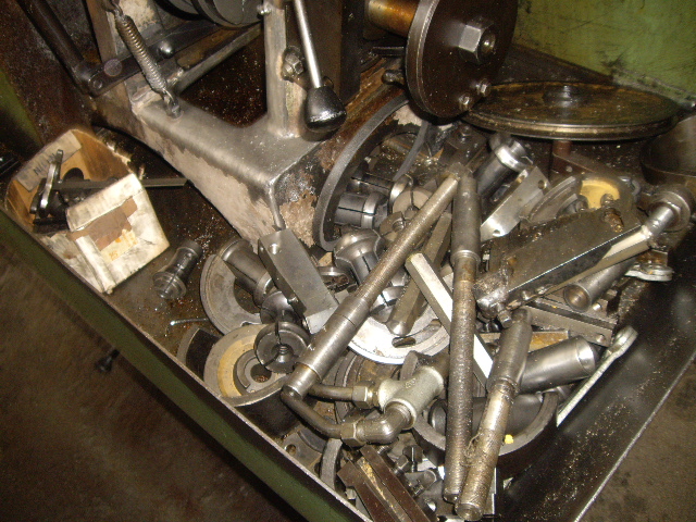 a view of some metal parts and the machine
