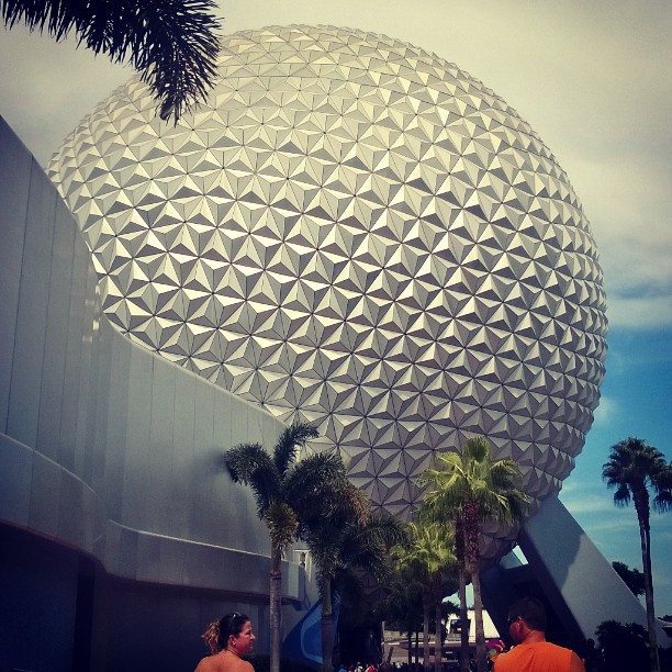 the ball structure has been designed to look like a spaceship or flower of life
