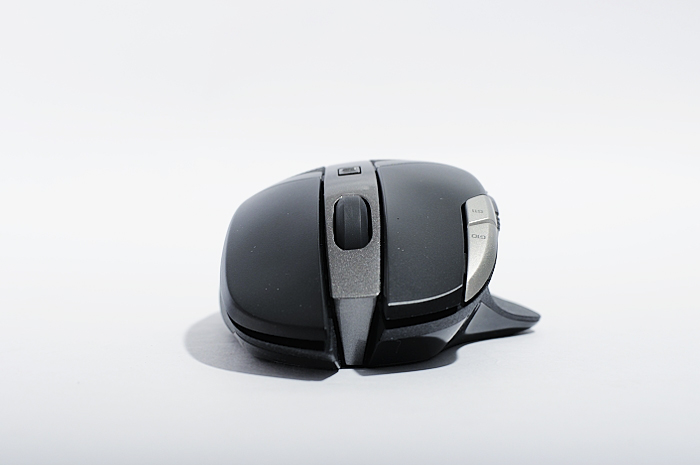 an optical device mouse with silver trim