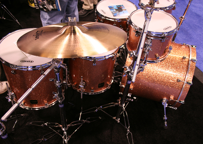 a close up of a set of drums