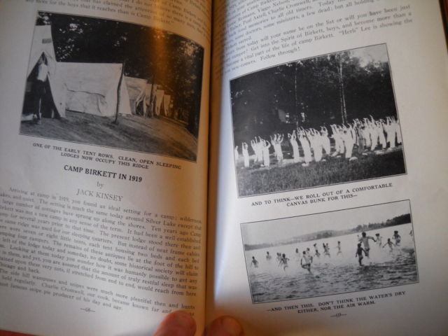 the pages of an open book are showing images of people and water sports