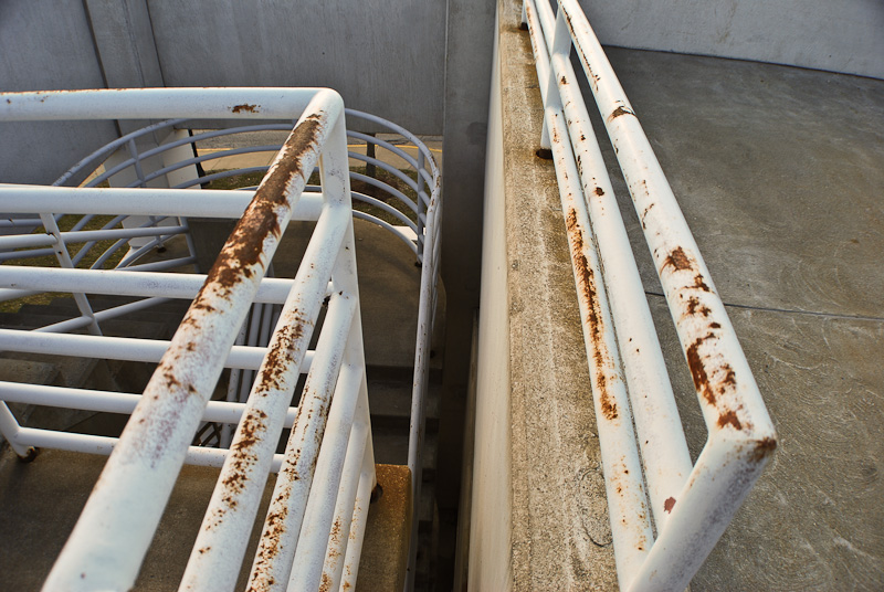 the two metal beams are holding the equipment