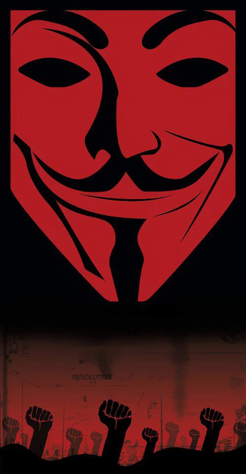 a red mask with a black background and red