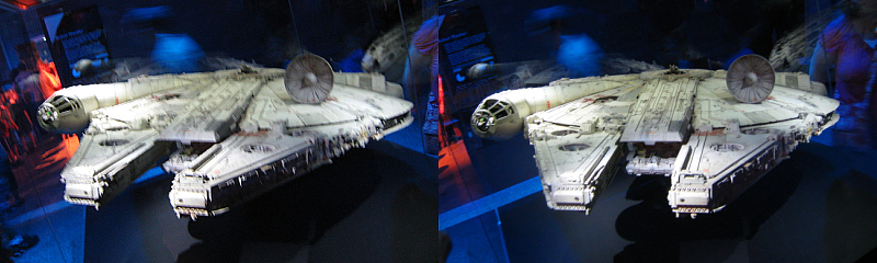 four images of the back and side view of a white star destroyer