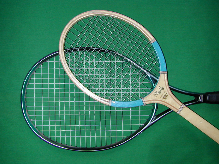 two rackets are positioned in the same position
