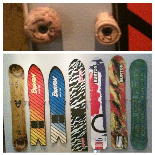four pictures showing the different ways to use their snowboards