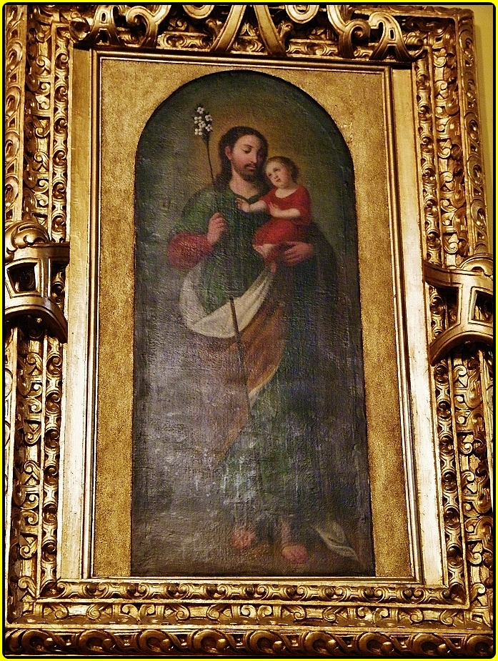 the painting above has a small child with an umbrella