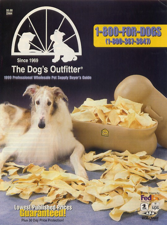 the dog's outfitter flyer features a large dog laying next to the boot
