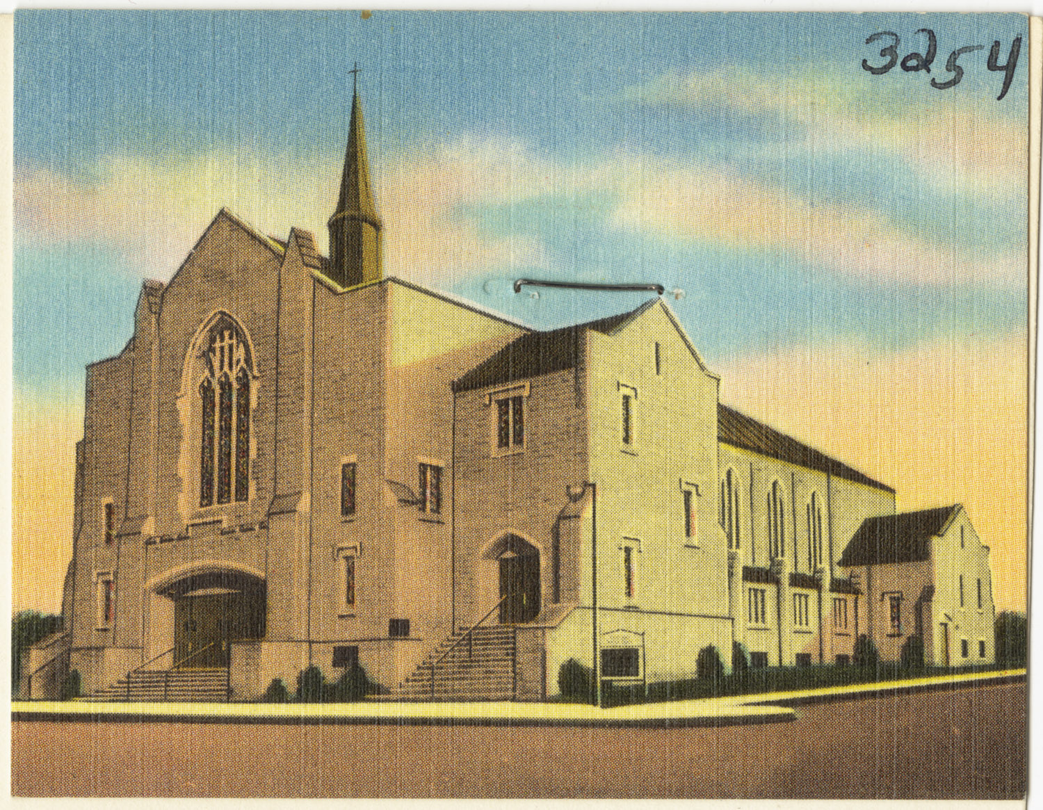 this old picture depicts an old church building